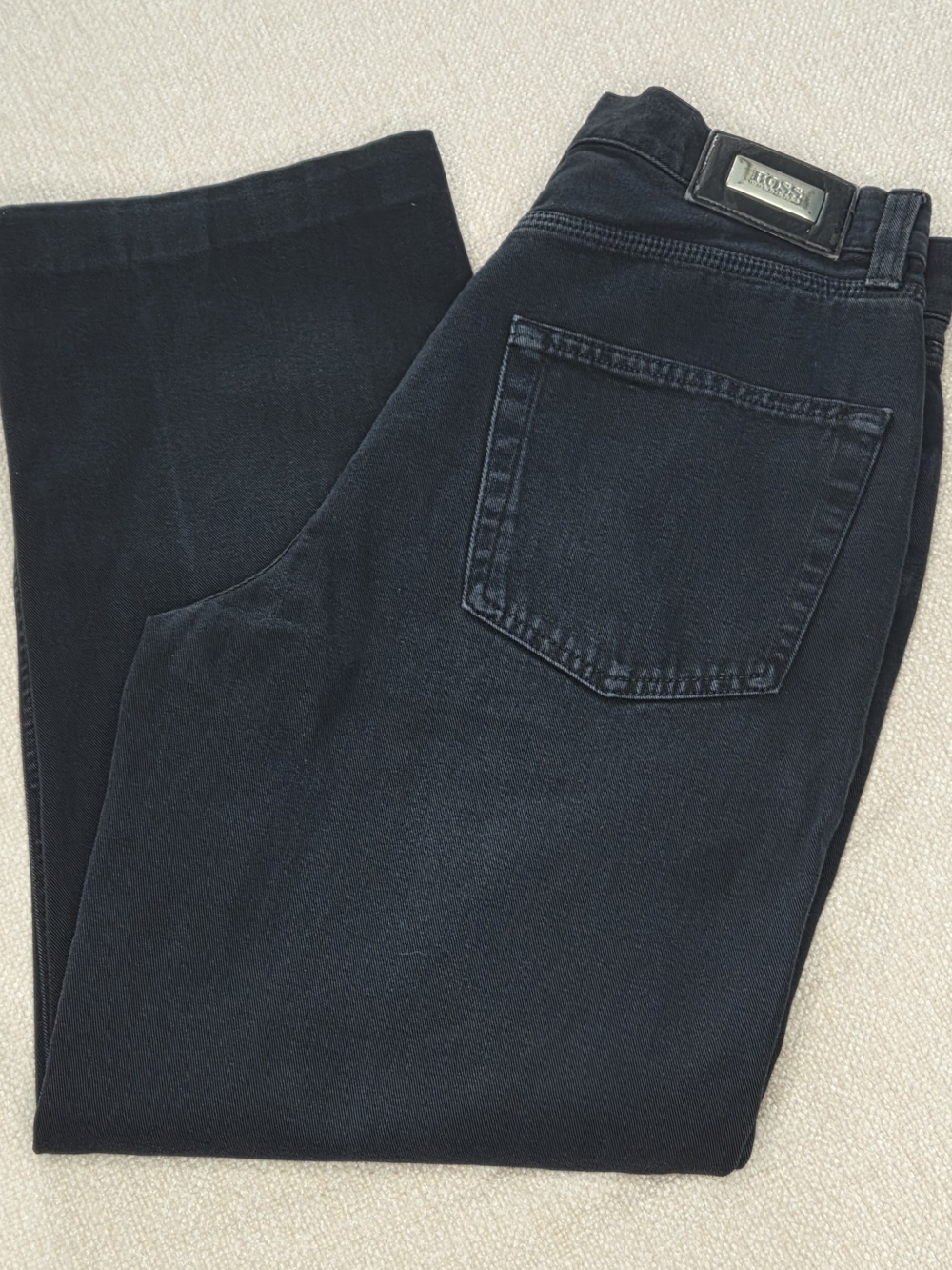 BOSS Hugo Boss Alabama Jeans Mens 30x27 Black Straight Leg Hemmed. See Pics